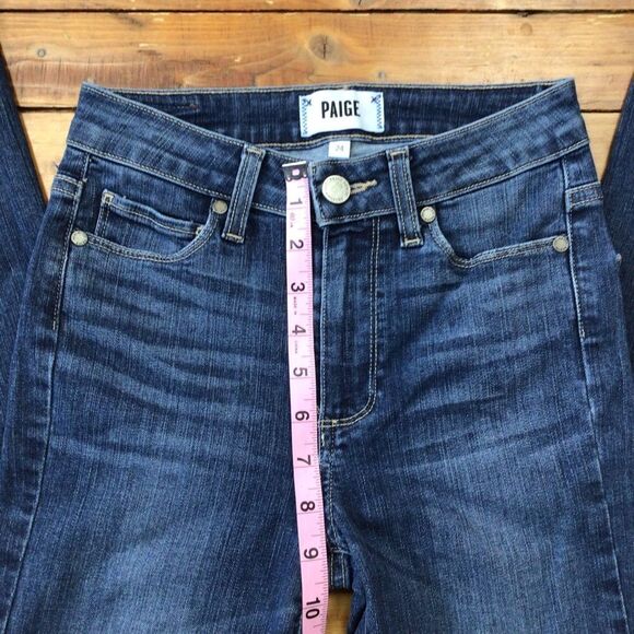 Paige jeans style Rory crop flare high rise skinny jeans raw hems high waisted - Picture 8 of 12